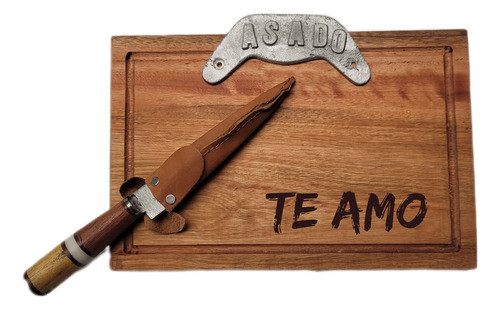 Kit Parrillero Souvenir Boda Empresa Tabla Asado Logo Laser 0