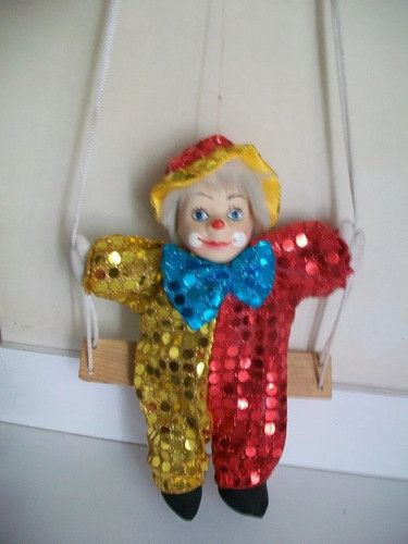 Arlequín Con Rostro De Cerámica En Hamaca ,colgante 1