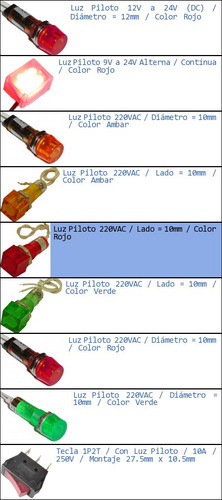 Ojo De Buey Cuadrado Rojo Voltaje 220vac-p 1