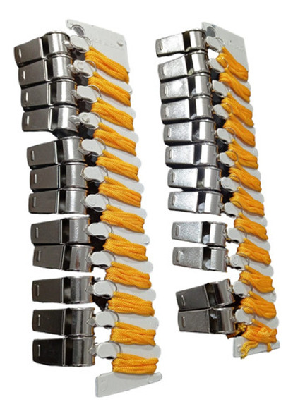 Silbato Con Correa Metalico Futbol Murga Arbitro X24 0