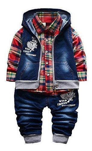 Yao Primavera Otoño Baby Boys 3pcs Ropa Conjunto Camisa De 0