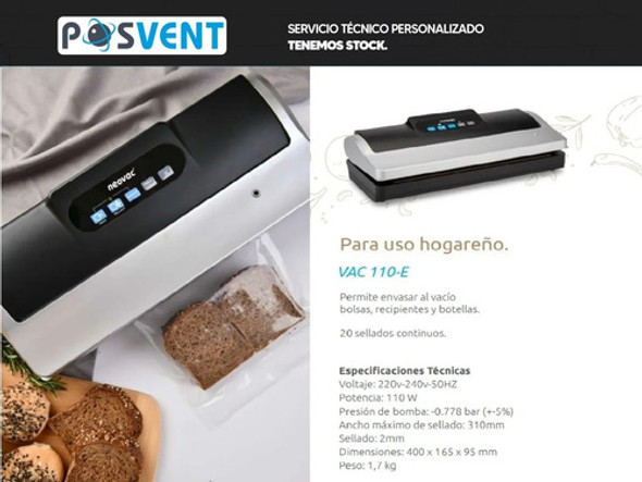 Envasadora Al Vacio Neovac Vac 110e Uso Hogareño Compacta 1 Envasadora Al Vacio Neovac Vac 110e Uso Hogareño Compacta 1