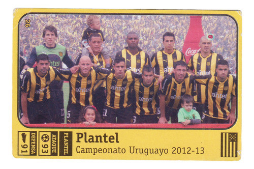 Futbol Tarjeta Equipo Peñarol Uruguay Temporadas 2012 2013 0