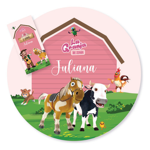 Kit Imprimible Granja De Zenon Rosa Candy Bar Tukit 0