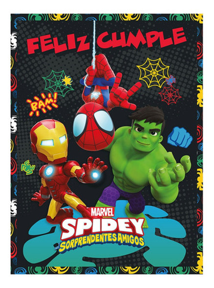 Afiche Cumpleaños Spidey Y Sus Amigos 53x39 Cotillón Oficial 0