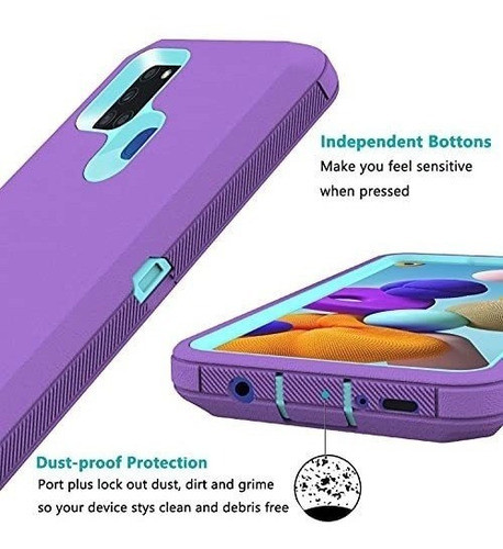 Funda 360 Con Protector De Pantalla Galaxy A21s Violeta 1