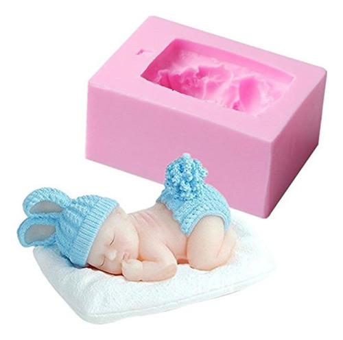 Moldfun 3d Bebé Durmiente Con Una Almohada Molde De Jabón Pa 0