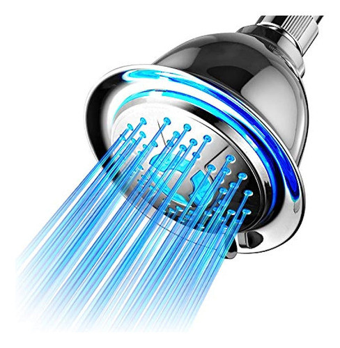 Cabezal De Ducha Powerspa All Chrome 4setting Led Con Tecnol 0