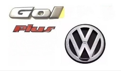 Kit 3 Emblemas Insignias Logo Volkswagen Gol Plus G2 0