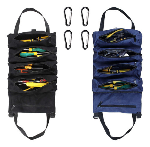 Bolso Enrollable Para Herramientas (2un) Negro Y Azul 0