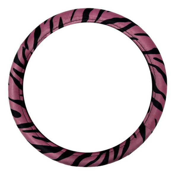 Funda Cubre Volante Animal Print Rosa Y Negro 38cm Afelpado 0