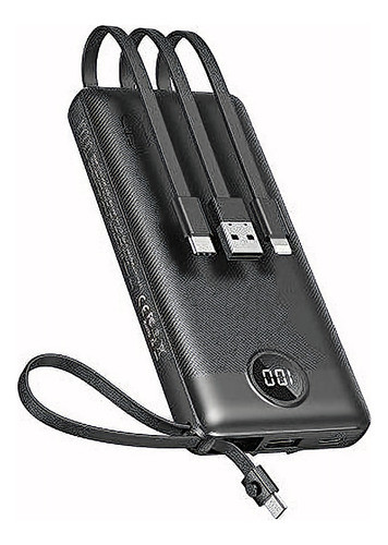 Power Bank Cables Integrados Cargador Portátil 10000ma 5 Out 0