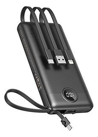 Power Bank Cables Integrados Cargador Portátil 10000ma 5 Out 1