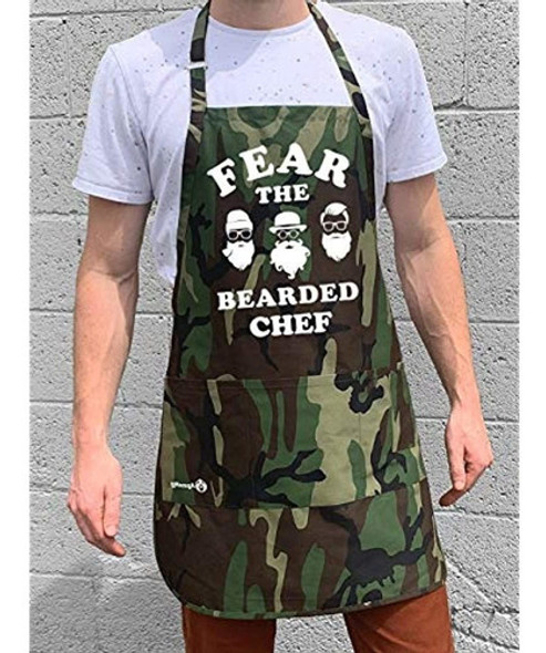 Apronmen - Fear The Bearded Chef - Divertido Delantal Bbq Pa 1