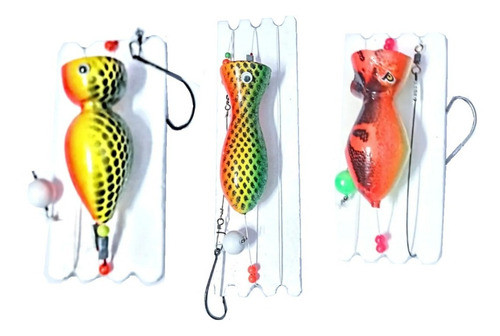 Combo 3 Líneas Plop Madera Tararira/dorado C/leader 80lbs 0