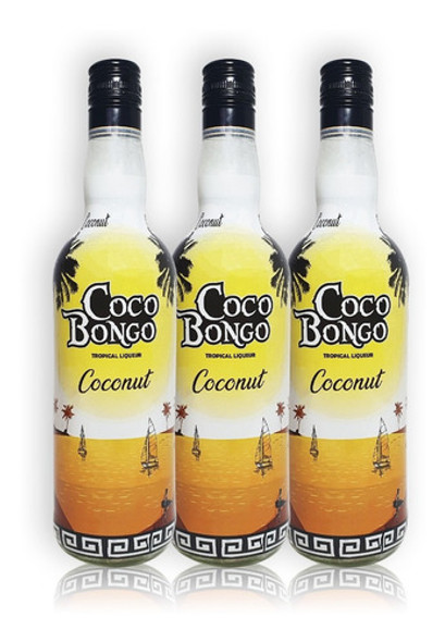 Ron Coco Bongo Coconut Kit X3u 750ml Licor Tropical 0
