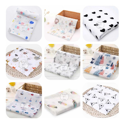 Manta Recibidora Bebe Muselina Algodón 100% + D 25 Modelos 0