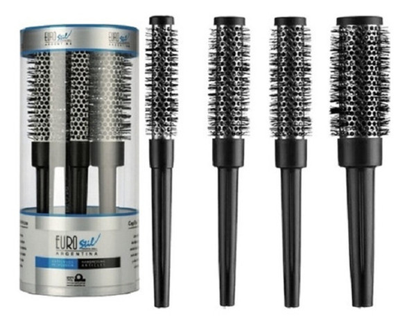 Kit 4 Cepillos Termicos Brushing Eurostil Para Peluqueria 0