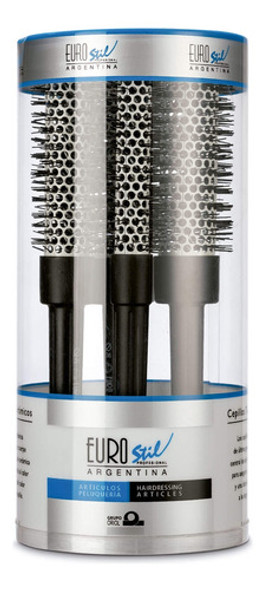 Kit 4 Cepillos Termicos Brushing Eurostil Para Peluqueria 1