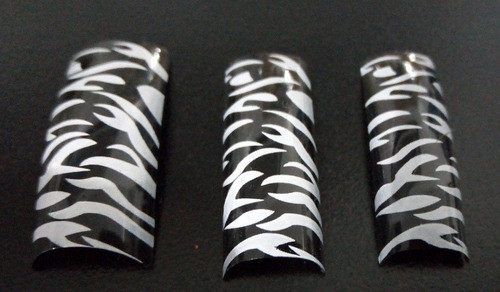 20 Tips Uñas Animal Print Con Zócalo Esculpidas + Pegamento 1