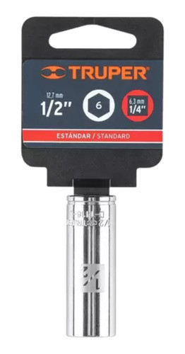 Dado Tubo Largo Cuadro 1/2   1/4  Truper 1