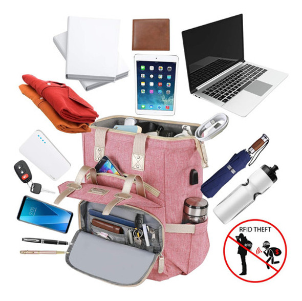 Mochila Estudio Viaje Trabajo Laptop Notebook Impermeable 1