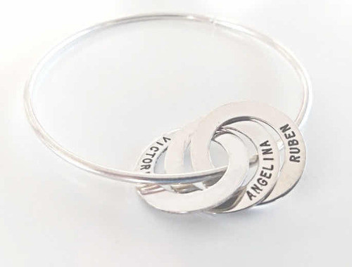 Esclava De Plata 925 Argollas Nombres O Frases 0