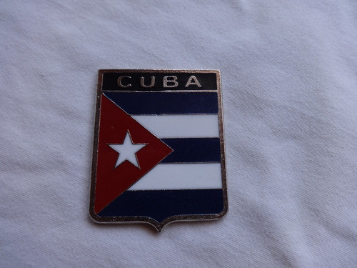 Escudo Bandera Cuba Auto Para Auto Antiguo Metalica Insignia 1