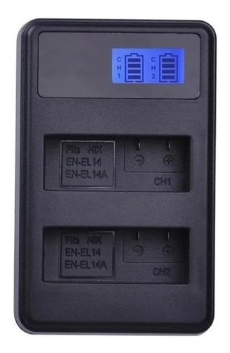 Cargador Dual Lcd Usb Para Nikon En-el14 D3600 D5500 D3500 0