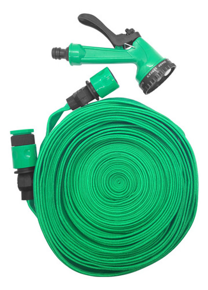 Manguera Plana Aquaflex  20 Metros De 1/2'  Lanza A Gatillo 0