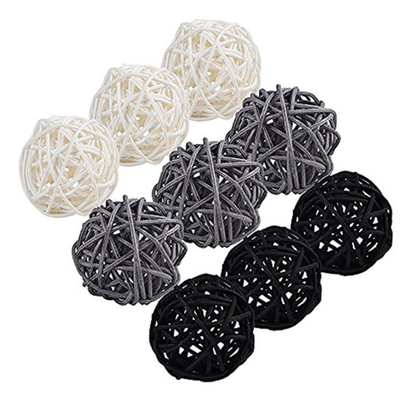 Stmk 9 Bolas De Mimbre De 3 Pulgadas, Bolas De Ratán Decorat 1 Stmk 9 Bolas De Mimbre De 3 Pulgadas, Bolas De Ratán Decorat 1