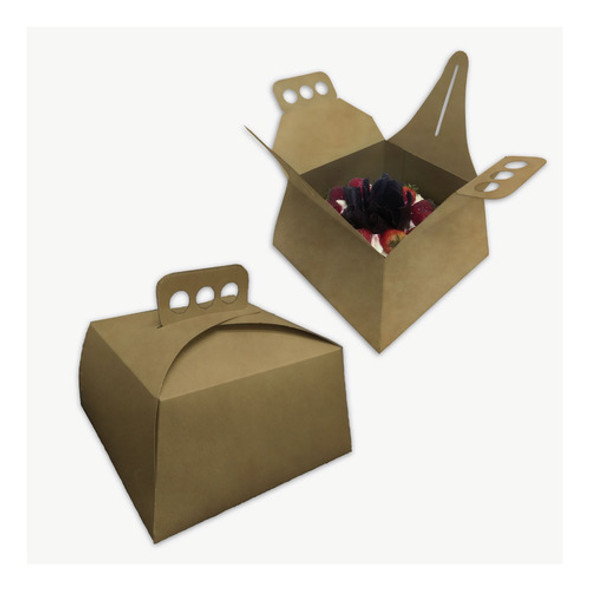 Cajas Para Tortas Kraft Tartas Postres 21x21x11.8 Pack X 50 0 Cajas Para Tortas Kraft Tartas Postres 21x21x11.8 Pack X 50 0