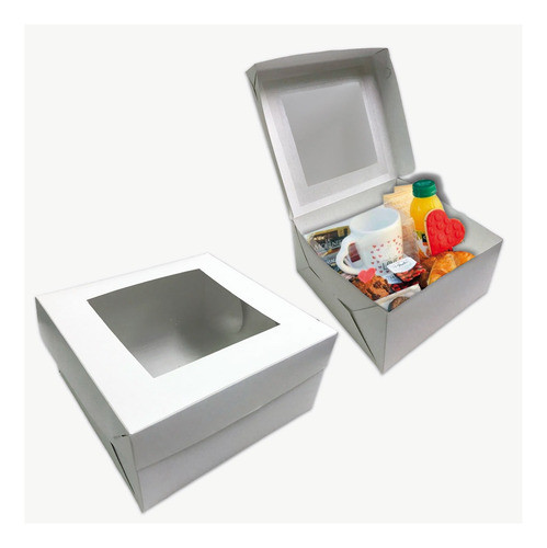 Cajas Para Desayunos Mediana Cookies Con Visor Pack X 100 0