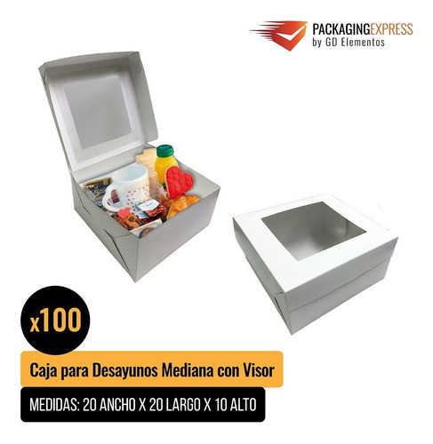 Cajas Para Desayunos Mediana Cookies Con Visor Pack X 100 1