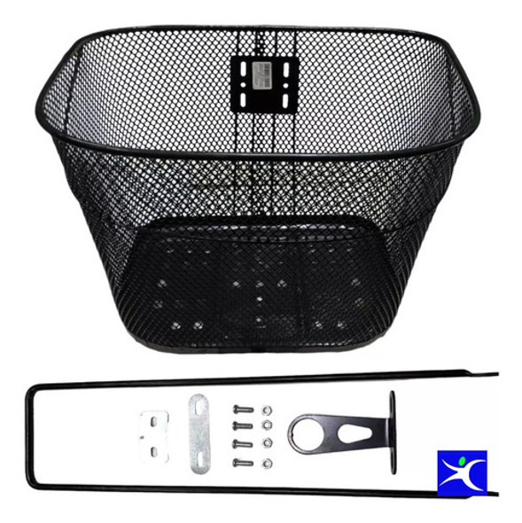 Canasto De Acero P/ Bicicleta Reforzado Tejido Fino Negro 0