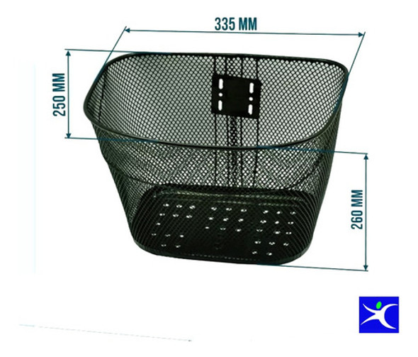 Canasto De Acero P/ Bicicleta Reforzado Tejido Fino Negro 1