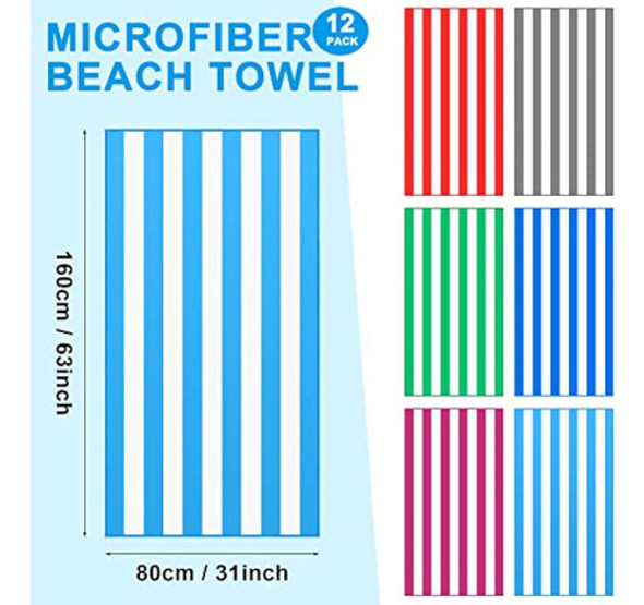 Juego De 12 Toallas De Playa De Microfibra A 1 Juego De 12 Toallas De Playa De Microfibra A 1