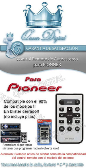 Control Remoto Para Pioneer Autoestereo Stereo Con Garantía 1