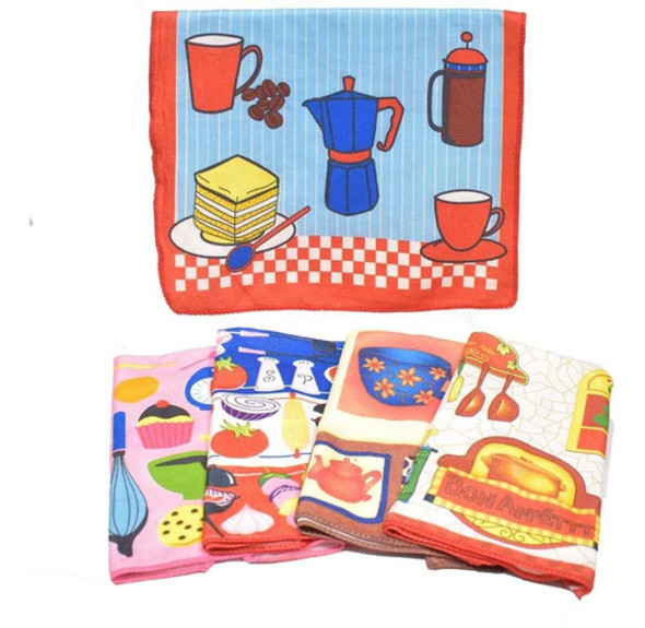 Pack X 2 Repasadores De Microfibra Estampado 36 X 64 Cm 0