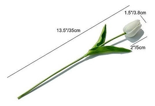 20 Tulipanes, Flores Artificiales Mandys - Blanco. 1
