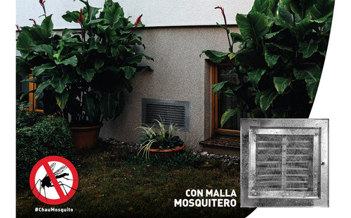 Rejilla Ventilacion 20x20 Fija - Con Mosquitero Galvanizada 1
