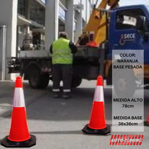 Cono De Seguridad Reflectivo Base De Goma 75cm Vial 1