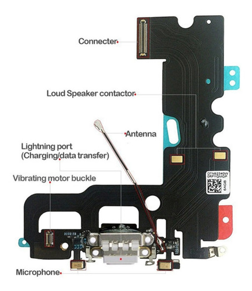 Oem Cargador Carga Puerto Dock Auricular Mic Flex Cable Para 1