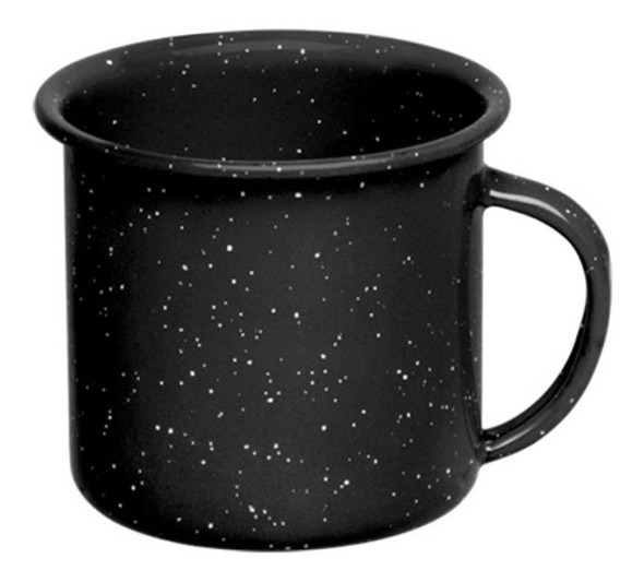 Taza Jarro 85ml De Acero Vitrificado Negro Cinsa 0