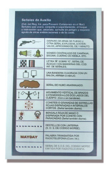 Tabla De Señales De Auxilio Aprobados Pna 0