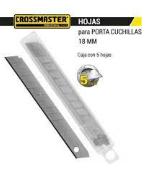 Hojas P/porta Cuchillas 18mm C/5 U Crossmaster 0 Hojas P/porta Cuchillas 18mm C/5 U Crossmaster 0