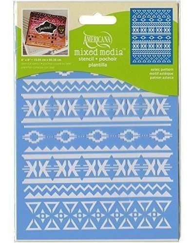 Decoart Americana Mixed Media Stencil 6 Por 8 Pulgadas Aztec 0