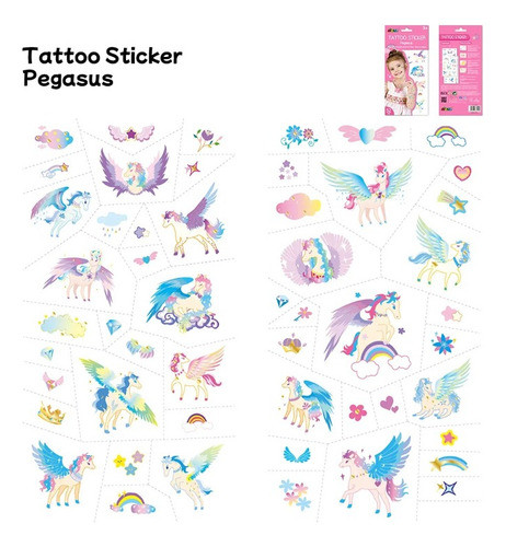 Tatuajes Infantiles Para Niños Avenir Pegasus 52 Pcs 1