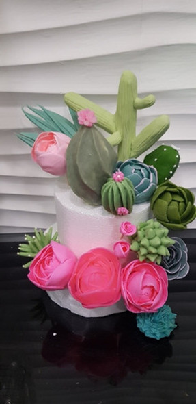 Adorno Para Tortas Plantas Cactus Suculentas 0