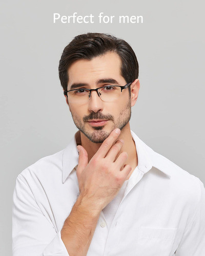 Anrri Gafas De Luz Azul Para Hombre, Con Marco De Metal Negr 1